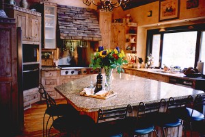  State of the art kitchen granite counters, gas range and stainless steel appliances
